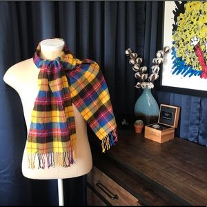 Plaid Cashmere Blend Scarf